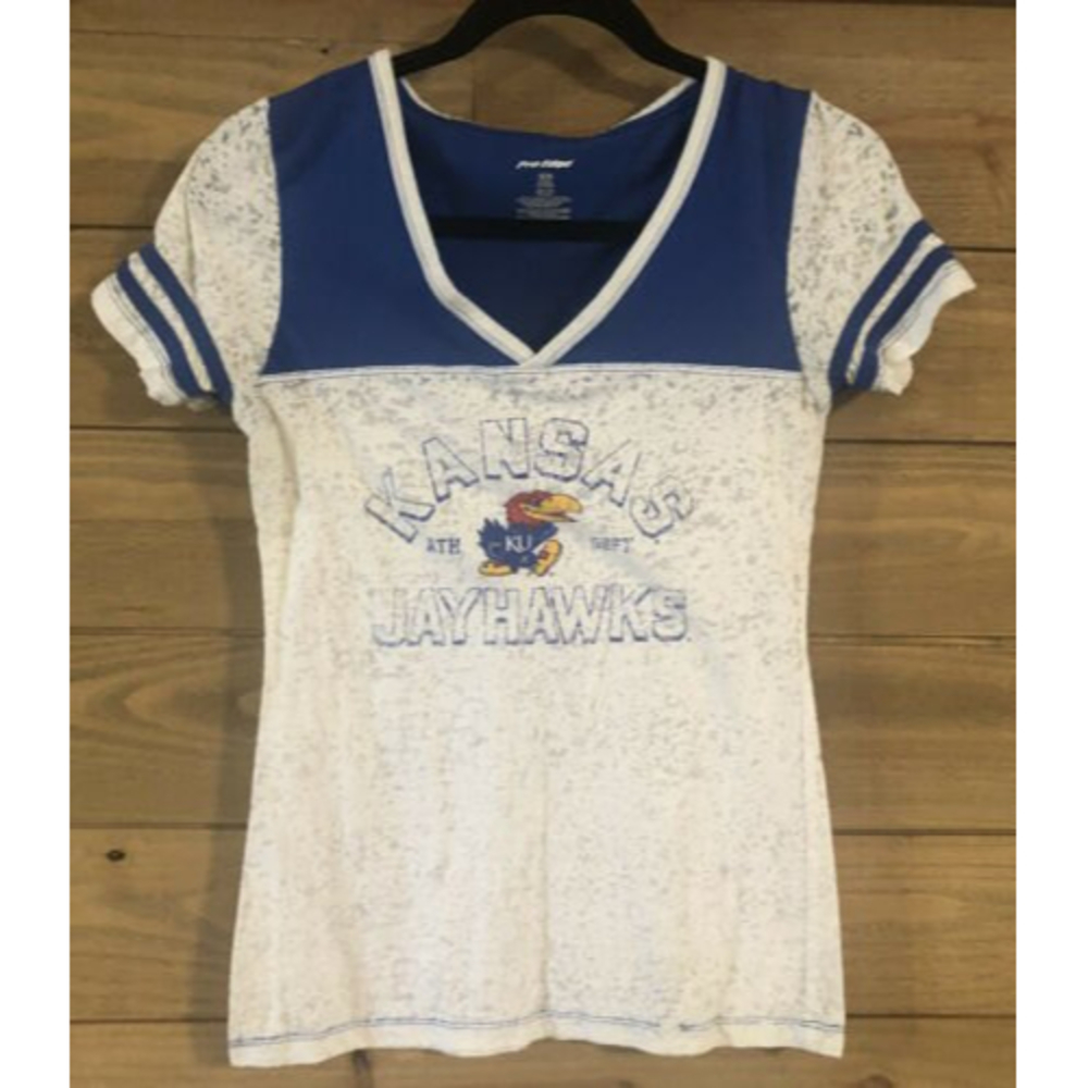 Womens Tee Shirt KU JAYHAWKS Royal Blue/ WHITE LACE MEDIUM
